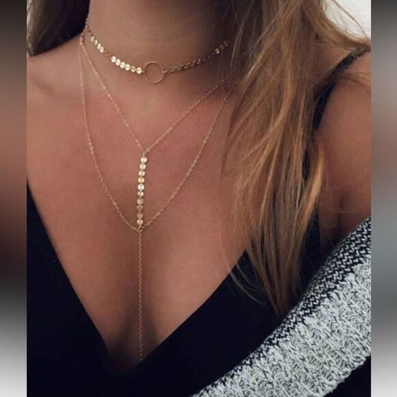 Layered Necklace Set A1462 - Picture 1 of 4